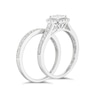 Thumbnail Image 1 of 9ct White Gold 0.50ct Diamond Cushion Halo Bridal Set