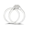 Thumbnail Image 2 of 9ct White Gold 0.50ct Diamond Cushion Halo Bridal Set