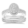 Thumbnail Image 0 of 9ct White Gold 0.50ct Total Diamond Oval Halo Bridal Set