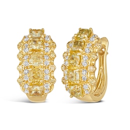 Le Vian 14ct Yellow Gold 2.18ct Total Diamond Hoop Earrings