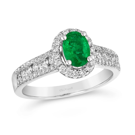 Le Vian Couture Platinum Emerald 0.45ct Diamond Ring
