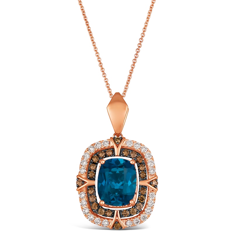 Le Vian 14ct Rose Gold Topaz 0.80ct Diamond Pendant