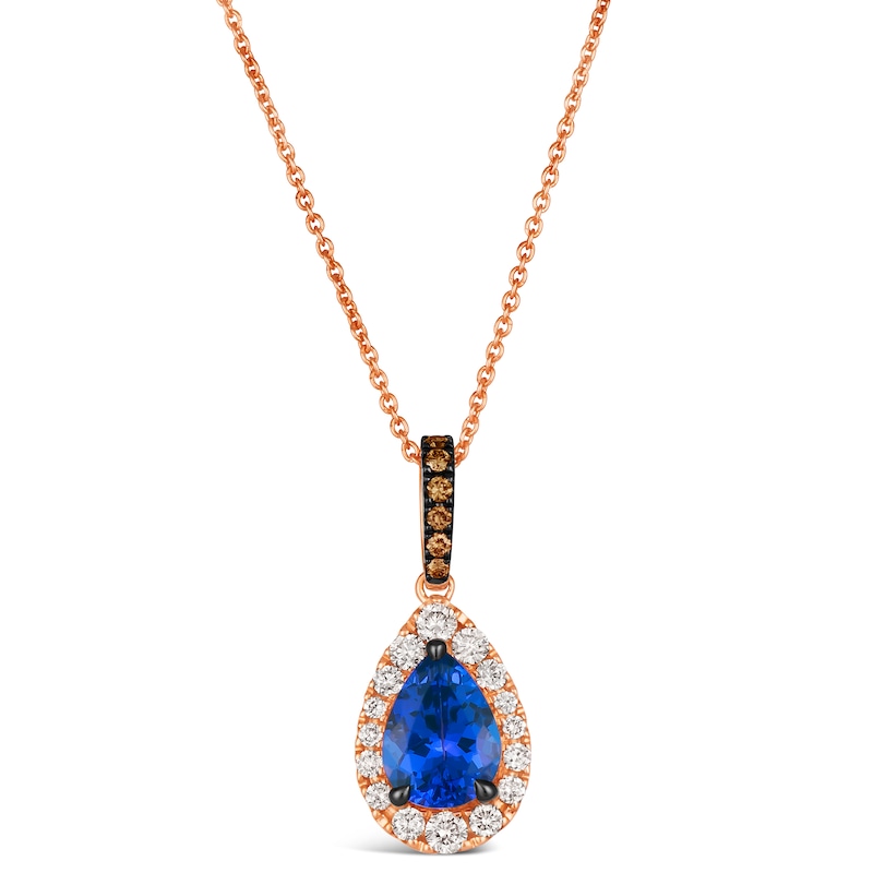 Le Vian 14ct Rose Gold Tanzanite 0.37ct Diamond Pendant