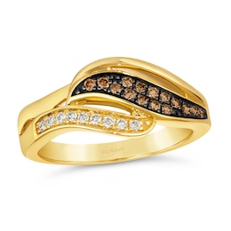 Le Vian 14ct Yellow Gold 0.23ct Total Diamond Wave Ring