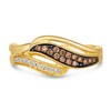 Thumbnail Image 2 of Le Vian 14ct Yellow Gold 0.23ct Total Diamond Wave Ring