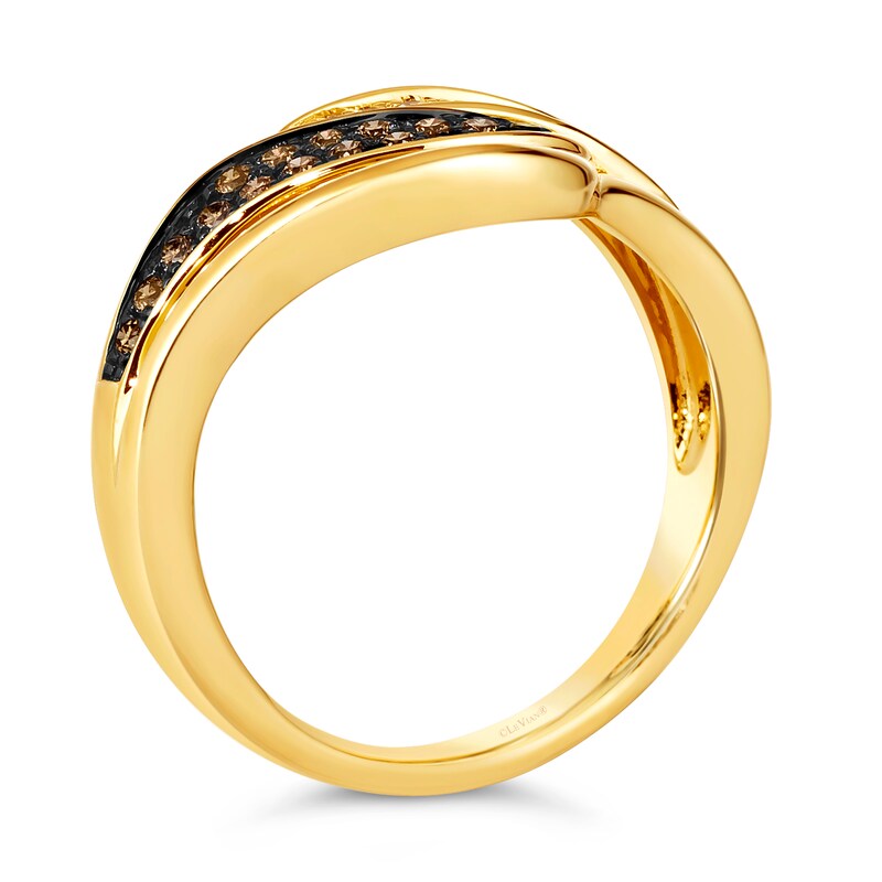 Main Image 3 of Le Vian 14ct Yellow Gold 0.23ct Total Diamond Wave Ring