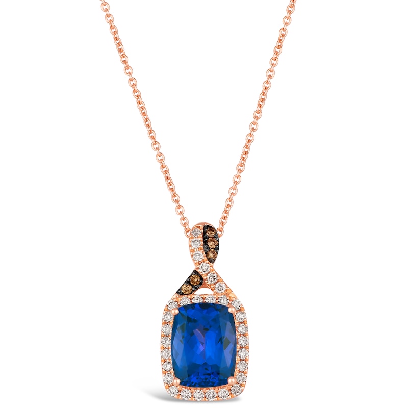 Le Vian 14ct Rose Gold Tanzanite 0.23ct Diamond Pendant