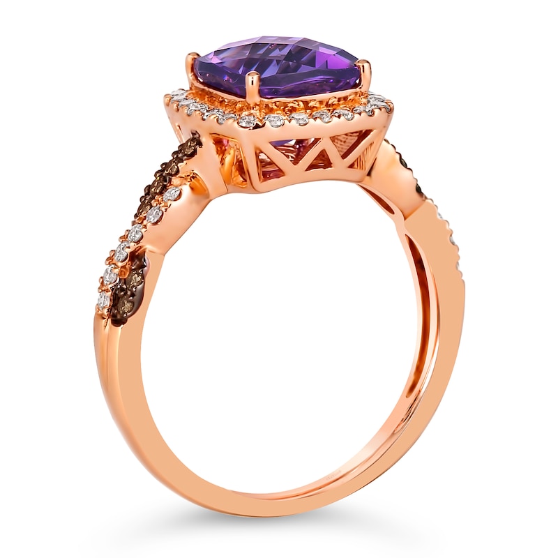 Le Vian 14ct Rose Gold Amethyst 0.29ct Diamond Ring