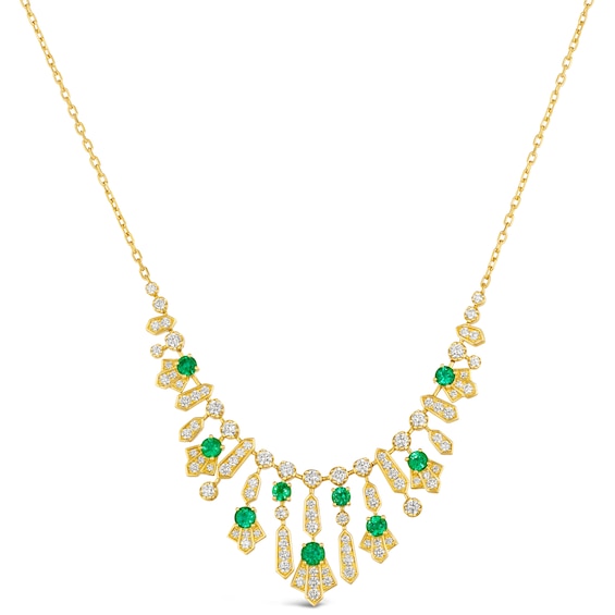 Le Vian 18ct Yellow Gold Emerald 2.80ct Diamond Necklace