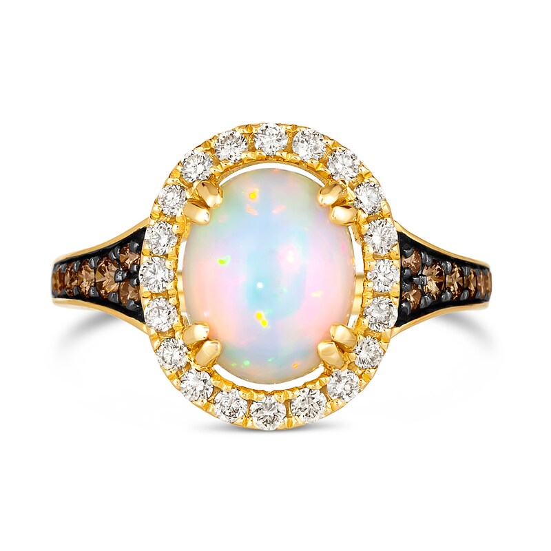 Le Vian 14ct Yellow Gold Opal 0.58ct Diamond Ring