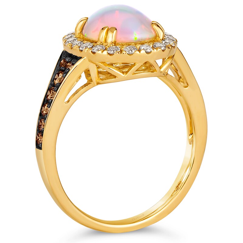 Le Vian 14ct Yellow Gold Opal 0.58ct Diamond Ring