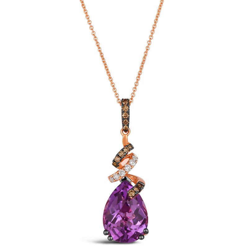 Le Vian 14ct Rose Gold Amethyst 0.23ct Diamond Pendant