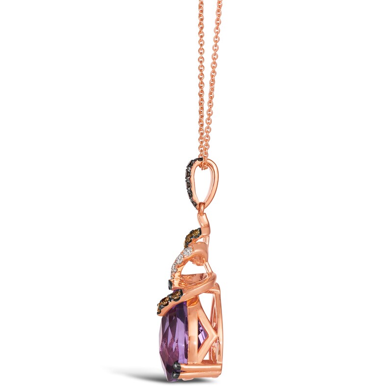 Le Vian 14ct Rose Gold Amethyst 0.23ct Diamond Pendant