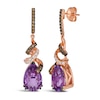 Thumbnail Image 0 of Le Vian 14ct Rose Gold Amethyst 0.45ct Diamond Drop Earrings