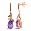 Thumbnail Image 1 of Le Vian 14ct Rose Gold Amethyst 0.45ct Diamond Drop Earrings