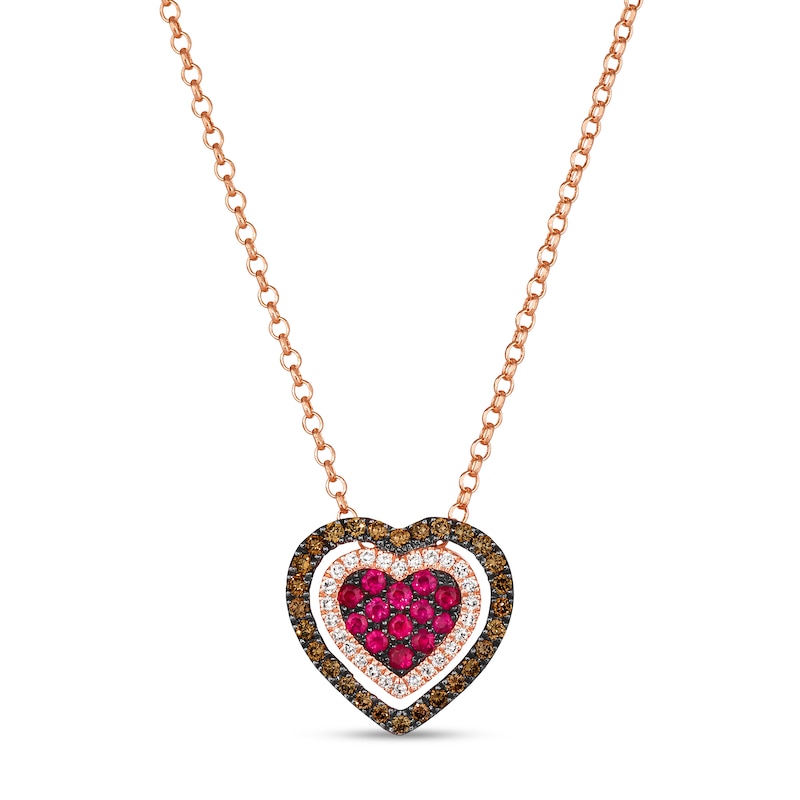 Godiva x Le Vian Ruby 0.37ct Diamond Heart Pendant