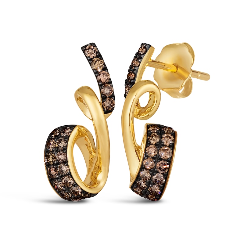 Main Image 1 of Le Vian Chocolatier 14ct Yellow Gold 0.45ct Diamond Earrings