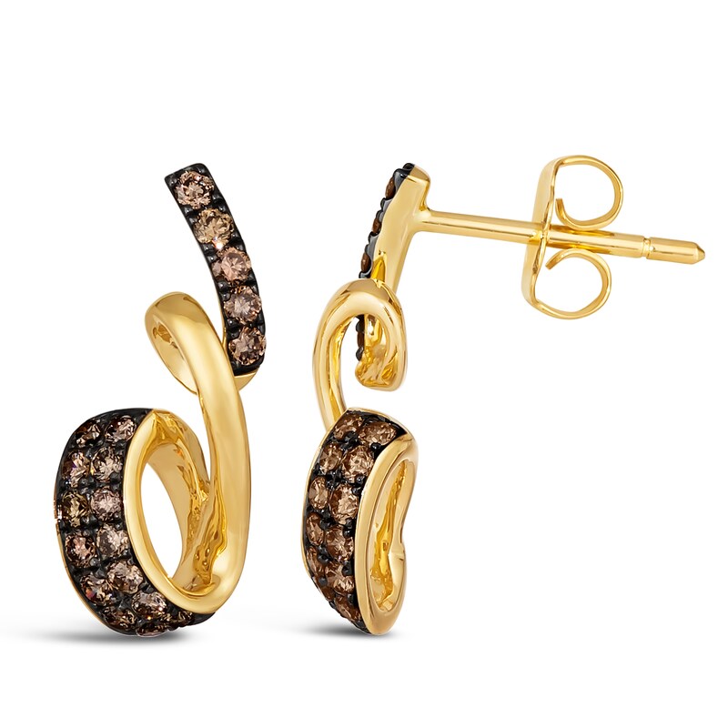 Main Image 2 of Le Vian Chocolatier 14ct Yellow Gold 0.45ct Diamond Earrings