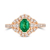 Thumbnail Image 1 of Le Vian 14ct Rose Gold Emerald 0.58ct Diamond Ring