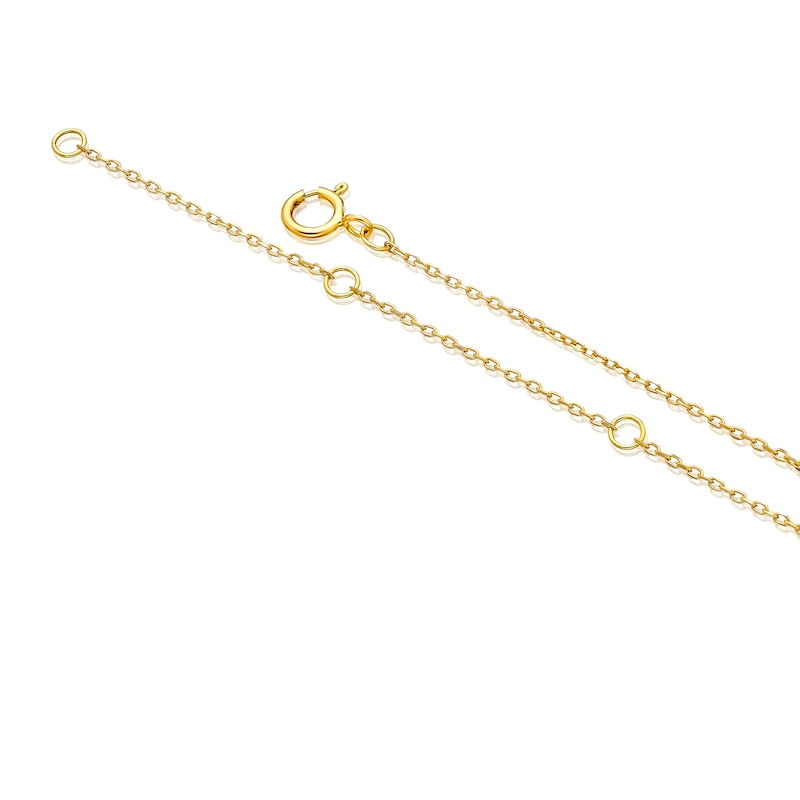 Main Image 3 of 9ct Yellow Gold 0.09ct Total Diamond Halo Pendant