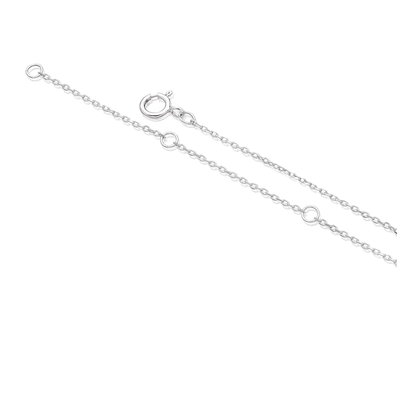 Main Image 3 of 9ct White Gold 0.09ct Total Diamond Halo Pendant