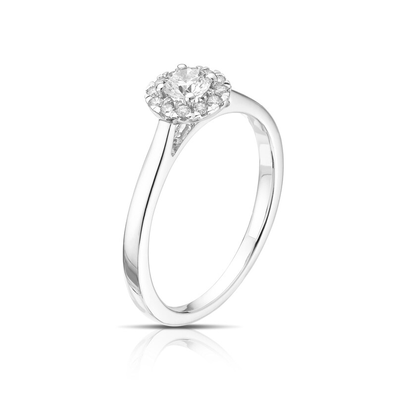 Main Image 2 of 18ct White Gold 0.33ct Total Diamond Round Halo Ring