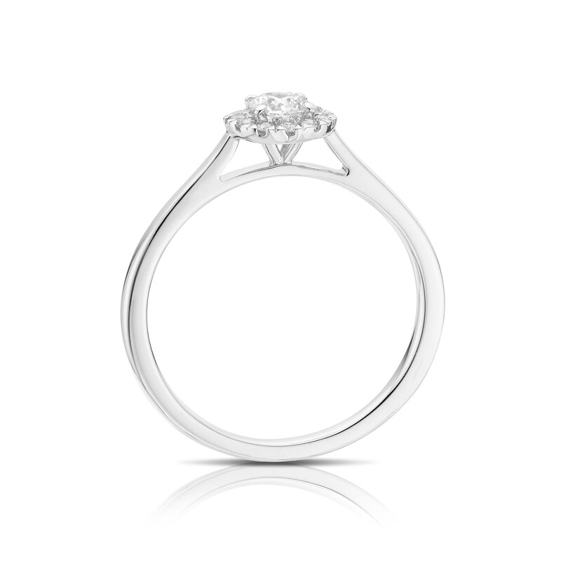 Main Image 3 of 18ct White Gold 0.33ct Total Diamond Round Halo Ring