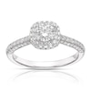 Thumbnail Image 1 of Engagement Ring 18ct White Gold 1ct Total Diamond Cushion Halo Ring