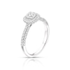 Thumbnail Image 2 of Engagement Ring 18ct White Gold 1ct Total Diamond Cushion Halo Ring