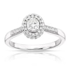 Thumbnail Image 1 of Engagement Ring 9ct White Gold 0.40ct Total Diamond Oval Cut Halo Ring