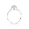 Thumbnail Image 3 of Engagement Ring 9ct White Gold 0.40ct Total Diamond Oval Cut Halo Ring