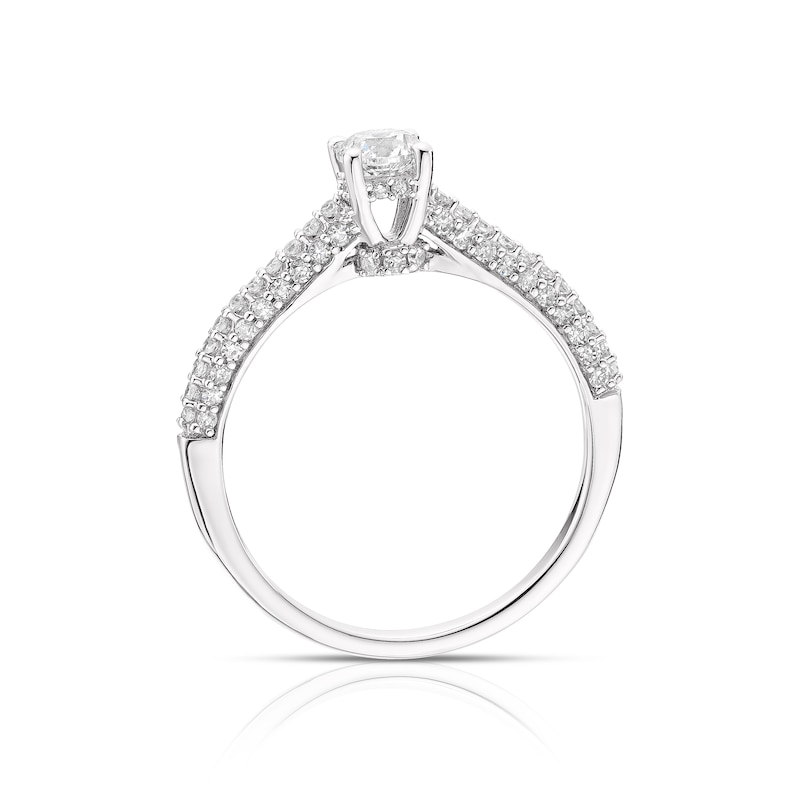 Main Image 3 of Engagement Ring 9ct White Gold 0.60ct Total Diamond Round Solitaire Ring