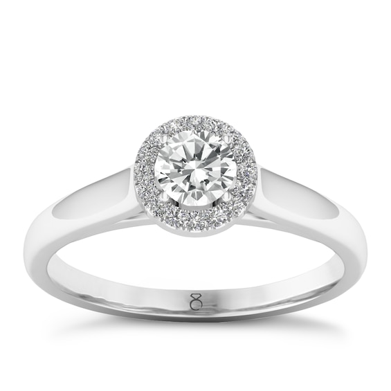The Diamond Story 18ct White Gold 0.33ct Diamond Halo Ring