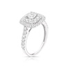 Thumbnail Image 2 of Engagement Ring 18ct White Gold 1ct Total Diamond Cushion Halo Ring