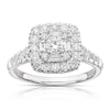 Thumbnail Image 1 of Engagement Ring 18ct White Gold 1ct Total Diamond Mixed Cut Double Halo Ring