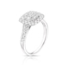 Thumbnail Image 2 of Engagement Ring 18ct White Gold 1ct Total Diamond Mixed Cut Double Halo Ring