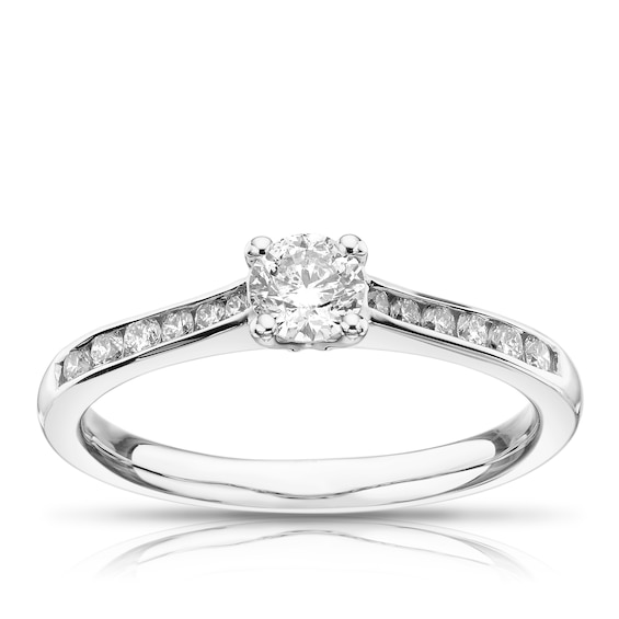 Engagement Ring 9ct White Gold 0.50ct Total Diamond Solitair