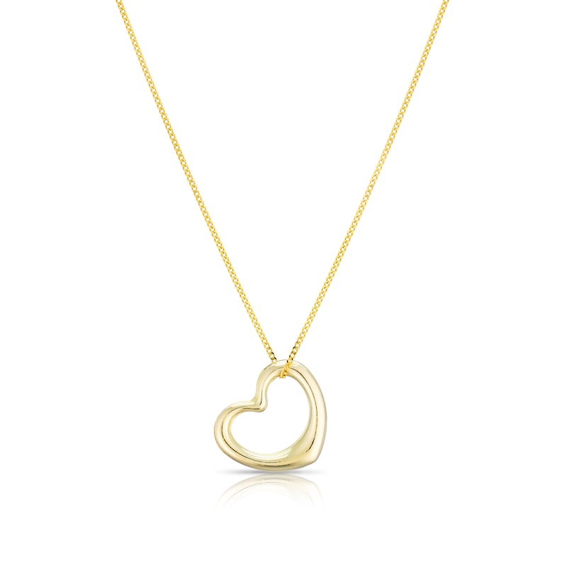 9ct Yellow Gold Open Heart Pendant