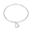 Thumbnail Image 0 of 9ct White Gold 7 Inch Open Heart Charm Bracelet