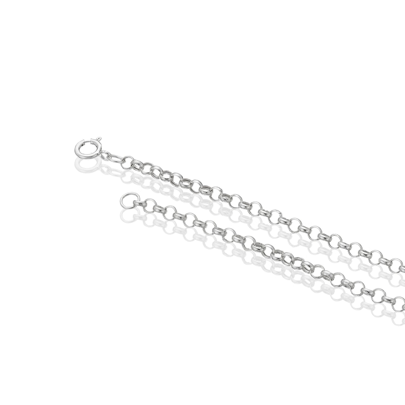 9ct White Gold 7 Inch Open Heart Charm Bracelet