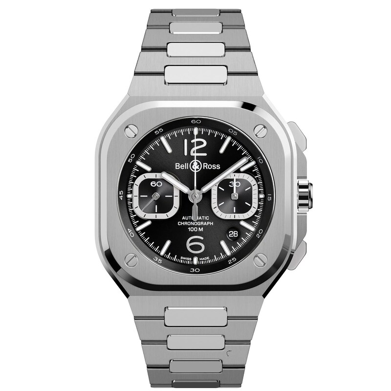 Bell & Ross BR 05 Men's Chrono Stainless Steel Bracelet Watch