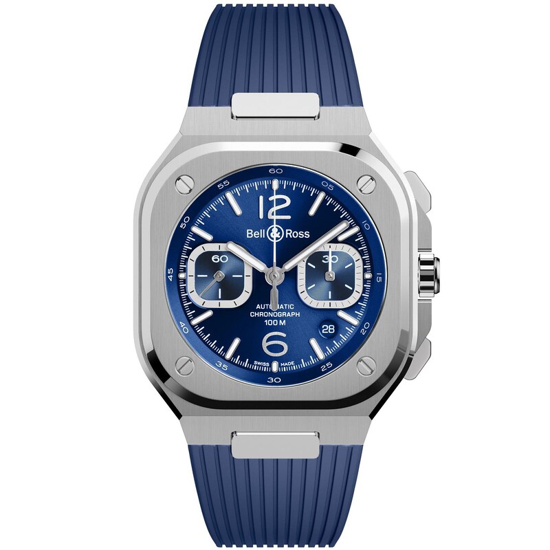 Bell & Ross BR 05 Men's Blue Rubber Strap Watch