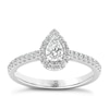 Thumbnail Image 0 of The Diamond Story Platinum 0.50ct Diamond Pear Halo Ring