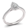 Thumbnail Image 1 of The Diamond Story Platinum 0.50ct Diamond Pear Halo Ring