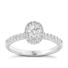 Thumbnail Image 0 of The Diamond Story Platinum 0.50ct Oval Halo Ring