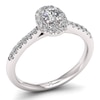 Thumbnail Image 1 of The Diamond Story Platinum 0.50ct Oval Halo Ring