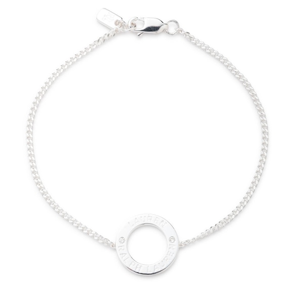 Lauren Ralph Lauren Sterling Silver 7 Diamond Toggle Bracelet