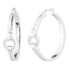 Thumbnail Image 1 of Lauren Ralph Lauren 925 Silver CZ Pavé Buckle Hoop Earrings