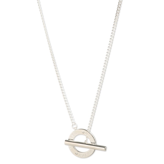 Lauren Ralph Lauren Sterling Silver Diamond Toggle Necklace