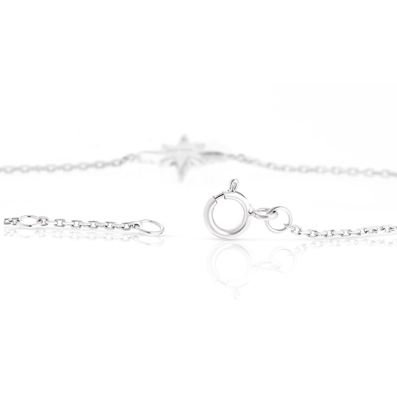 9ct White Gold 0.05ct Total Diamond North Star Bracelet